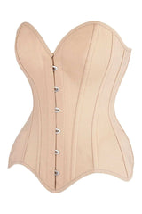 Daisy Corsets Top Drawer Tan Cotton Steel Boned Overbust Corset - Daisy Corsets - Flyclothing LLC