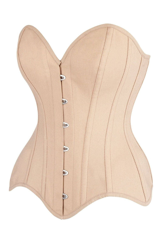 Daisy Corsets Top Drawer Tan Cotton Steel Boned Overbust Corset