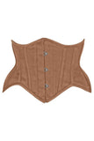 Daisy Corsets Top Drawer Tan Suede Steel Boned Mini Waist Cincher Corset
