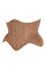 Daisy Corsets Top Drawer Tan Suede Steel Boned Mini Waist Cincher Corset - Daisy Corsets - Flyclothing LLC