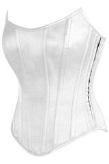 Daisy Corsets Top Drawer White Satin Steel Boned Overbust Corset w/Side Zipper - Daisy Corsets