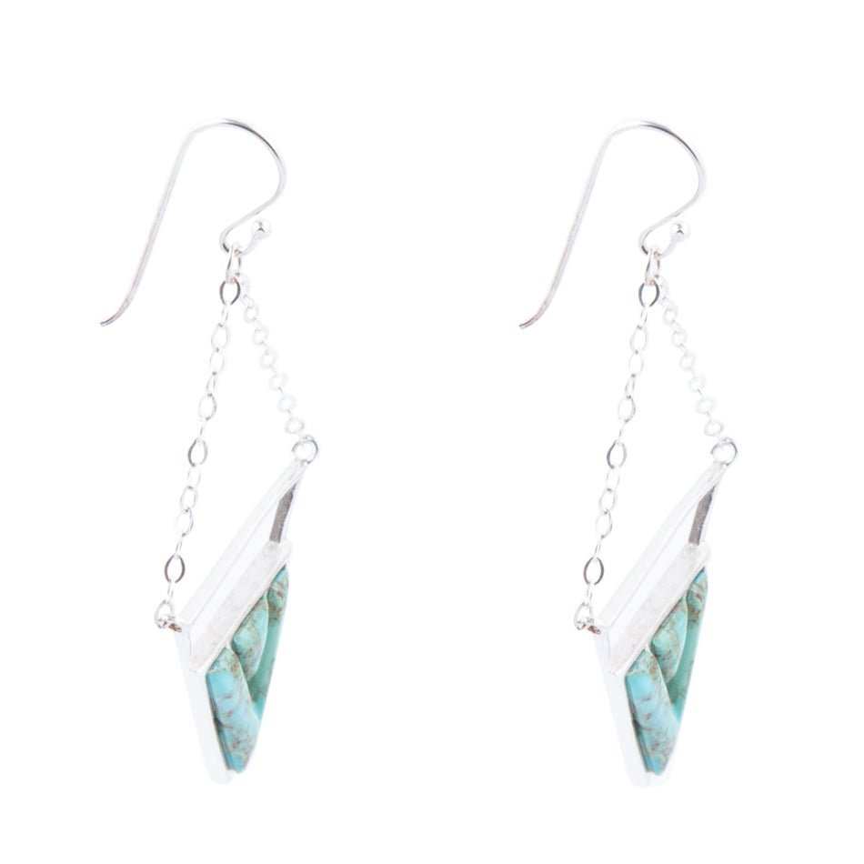 Trapeze Blue Turquoise and Sterling Silver Earrings - Barse Jewelry - Flyclothing LLC