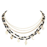 Tree of Life Crescent Moon Evil Eye N Star Station Necklace - Madeline Love - Flyclothing LLC