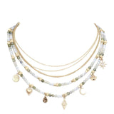 Tree of Life Crescent Moon Evil Eye N Star Station Necklace - Madeline Love - Flyclothing LLC