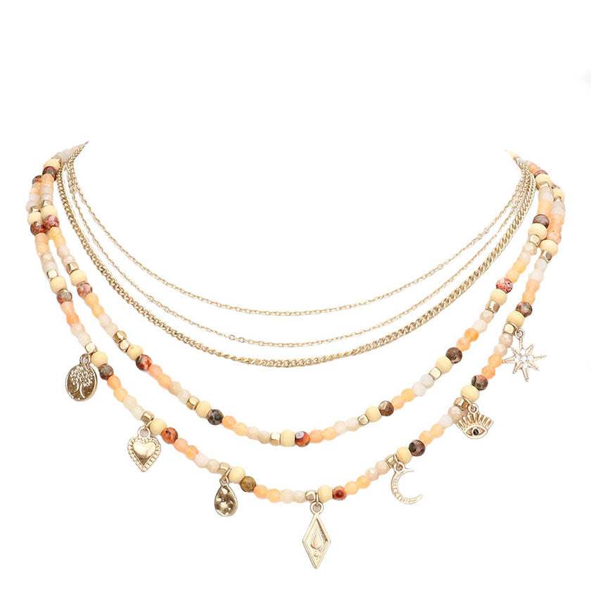 Tree of Life Crescent Moon Evil Eye N Star Station Necklace - Madeline Love - Flyclothing LLC