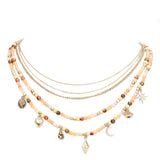 Tree of Life Crescent Moon Evil Eye N Star Station Necklace - Madeline Love - Flyclothing LLC