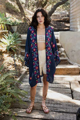 Lightweight Anemone Kimono – Floral Elegance for Any Occasion - Boho Clothing and Accessories - Flyclothing LLC