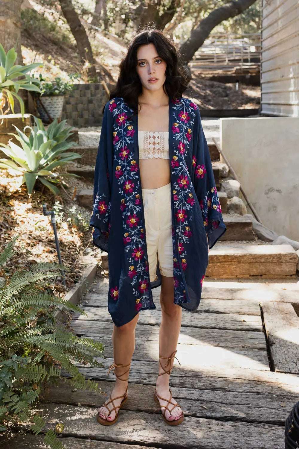 Lightweight Anemone Kimono – Floral Elegance for Any Occasion - Boho Clothing and Accessories - Flyclothing LLC