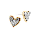 Trendy Fashionable Druzy Heart Stud Earrings - Madeline Love - Flyclothing LLC