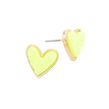 Trendy Fashionable Druzy Heart Stud Earrings - Madeline Love - Flyclothing LLC