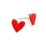 Trendy Fashionable Druzy Heart Stud Earrings - Madeline Love - Flyclothing LLC