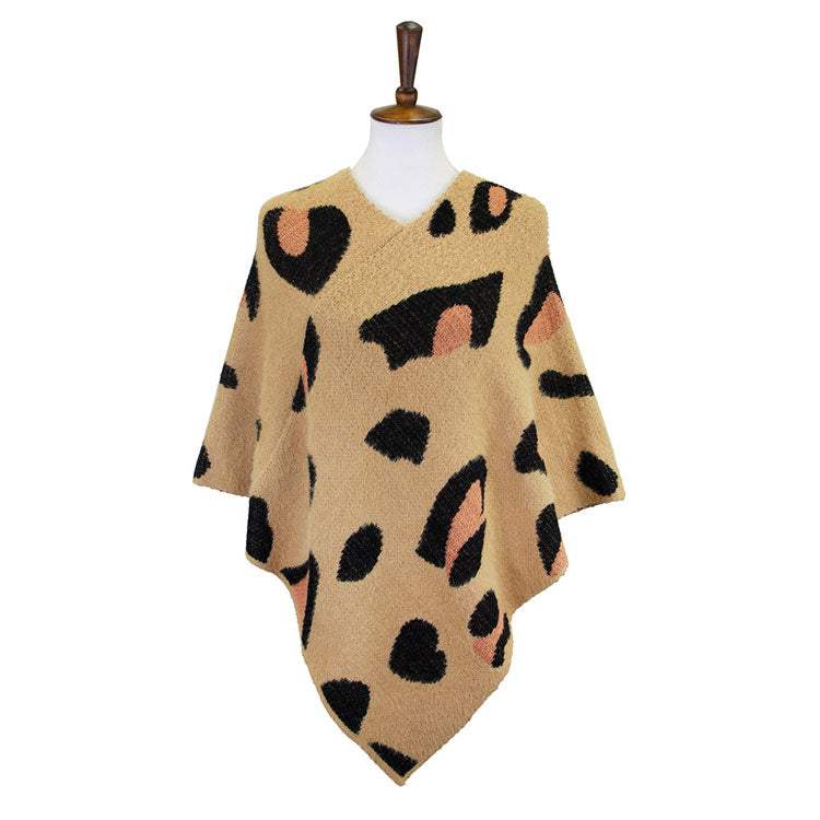 Trendy Fashionable Leopard Patterned Soft Poncho - Madeline Love - Flyclothing LLC