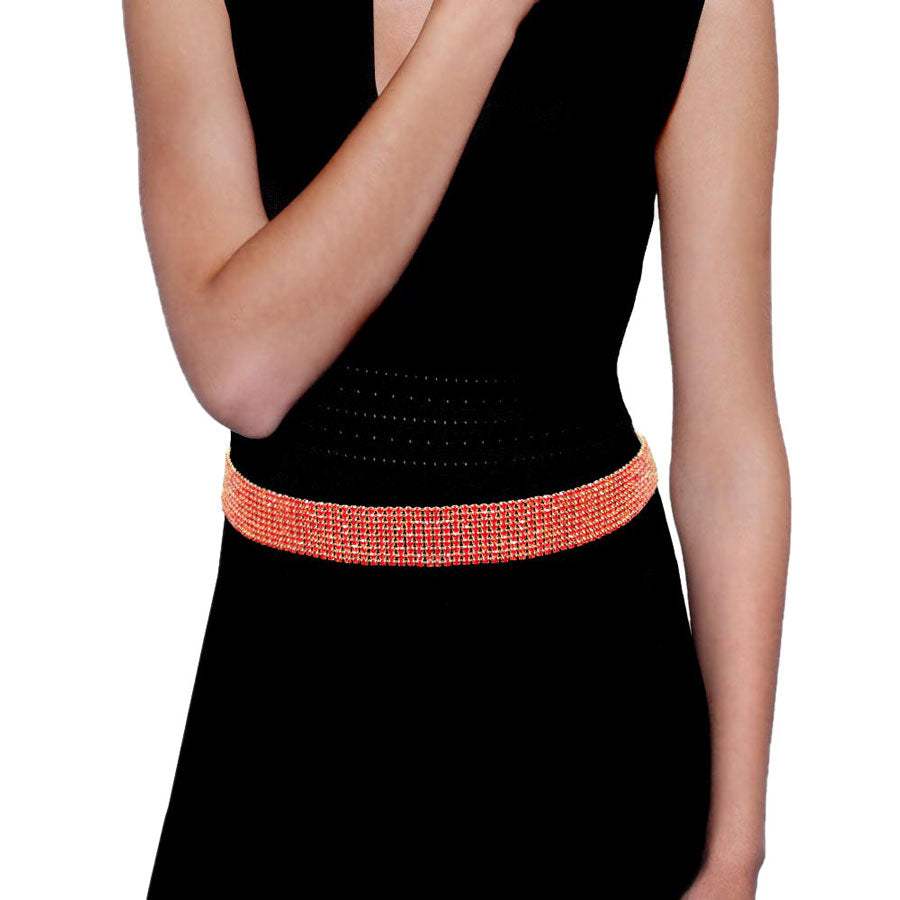 Trendy Fashionable Nine Rows Rhinestone Belt - Madeline Love - Flyclothing LLC