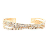 Trendy Fashionable Rhinestone Crisscross Cuff Bracelet - Madeline Love - Flyclothing LLC