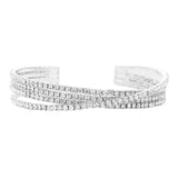 Trendy Fashionable Rhinestone Crisscross Cuff Bracelet - Madeline Love - Flyclothing LLC