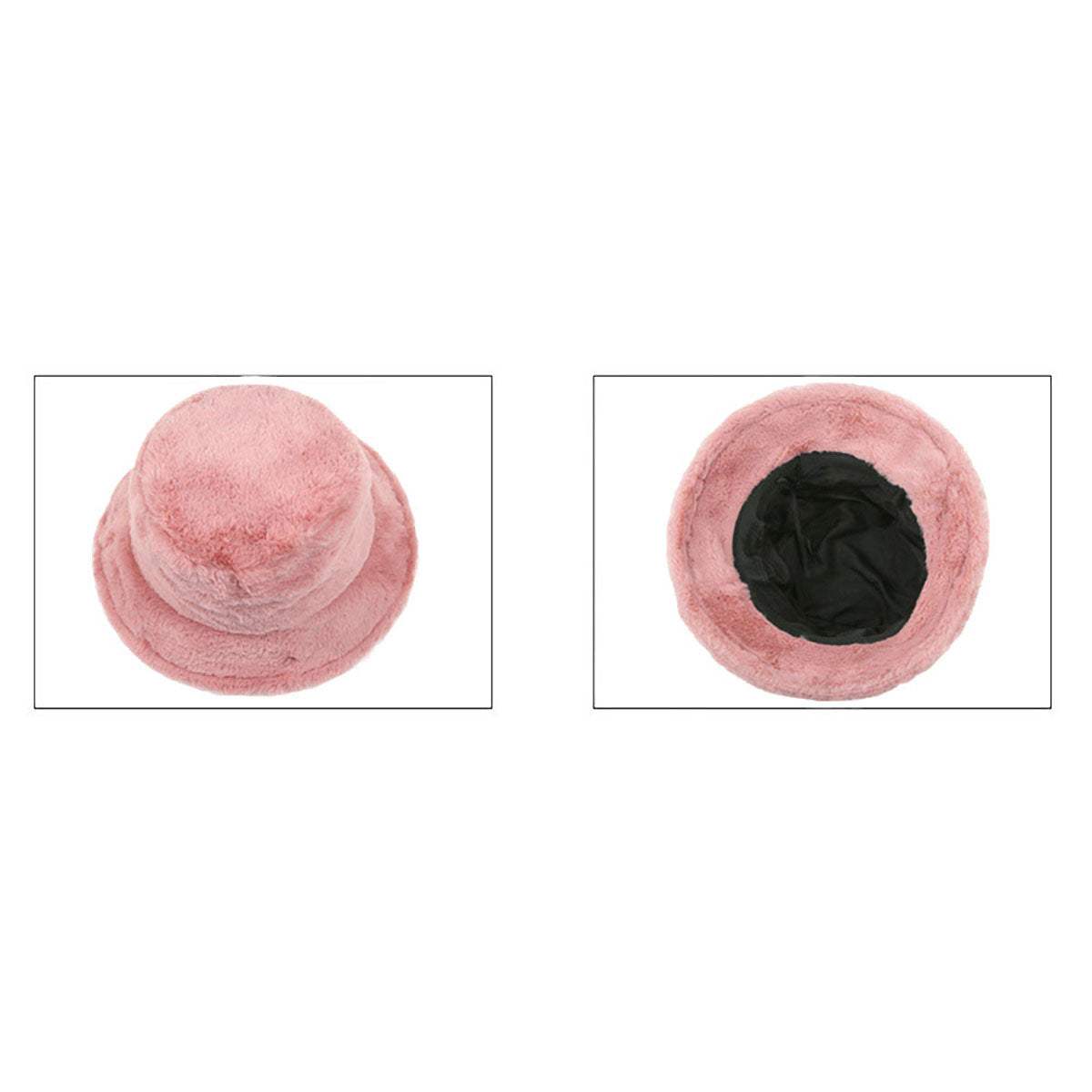 Trendy & Fashionable Winter Faux Fur Solid Bucket Hat - Madeline Love - Flyclothing LLC