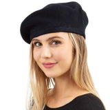 Trendy Fashionable Winter Stretchy Solid Beret Hat - Madeline Love - Flyclothing LLC