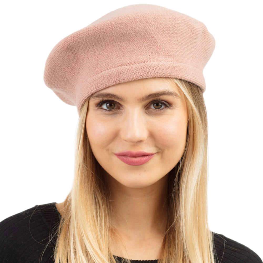 Trendy Fashionable Winter Stretchy Solid Beret Hat - Madeline Love - Flyclothing LLC