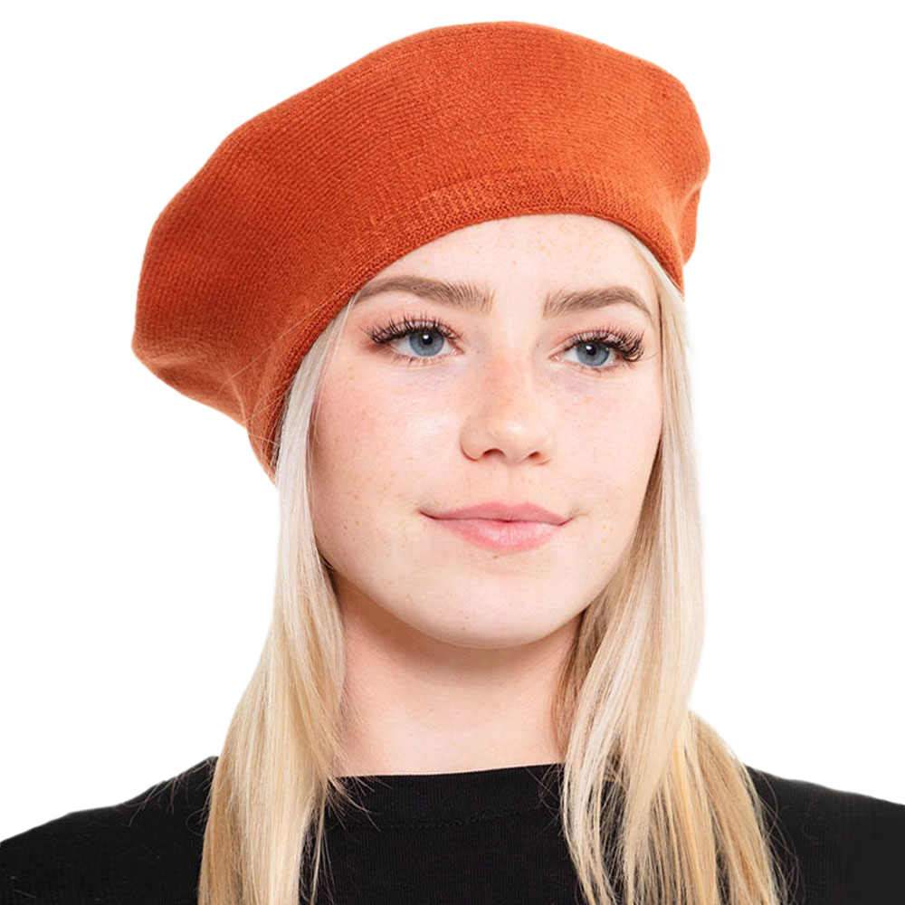 Trendy Fashionable Winter Stretchy Solid Beret Hat - Madeline Love - Flyclothing LLC