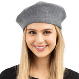 Trendy Fashionable Winter Stretchy Solid Beret Hat - Madeline Love - Flyclothing LLC