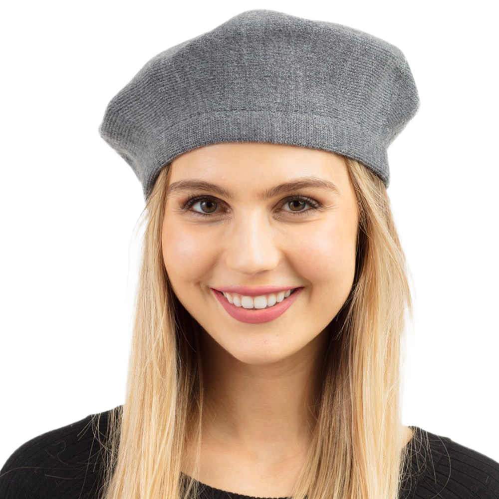 Trendy Fashionable Winter Stretchy Solid Beret Hat - Madeline Love - Flyclothing LLC