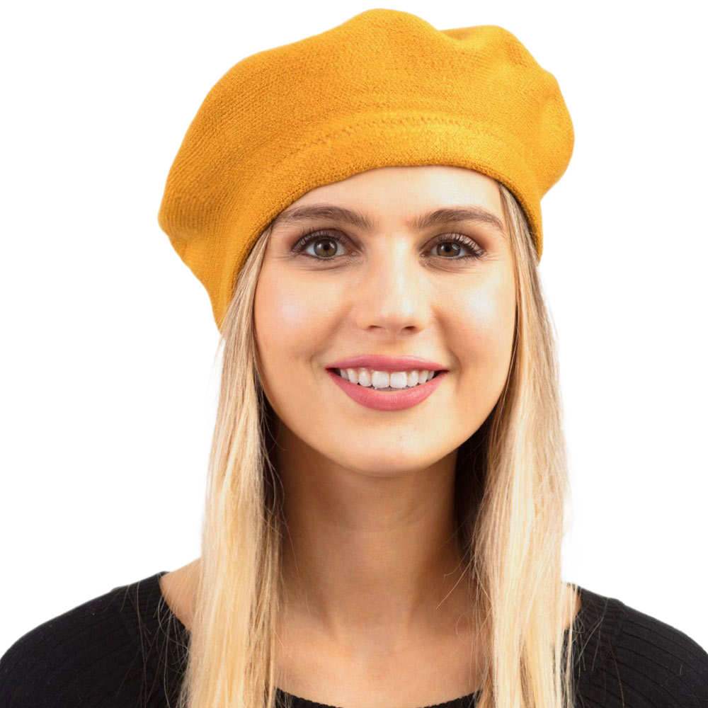 Trendy Fashionable Winter Stretchy Solid Beret Hat - Madeline Love - Flyclothing LLC