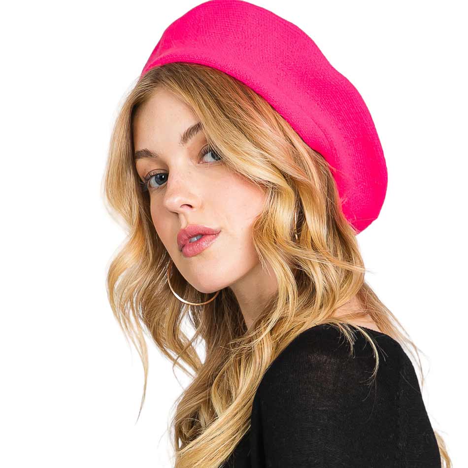 Trendy Fashionable Winter Stretchy Solid Beret Hat - Madeline Love - Flyclothing LLC