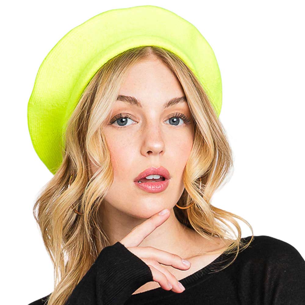 Trendy Fashionable Winter Stretchy Solid Beret Hat - Madeline Love - Flyclothing LLC