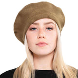 Trendy Fashionable Winter Stretchy Solid Beret Hat - Madeline Love - Flyclothing LLC