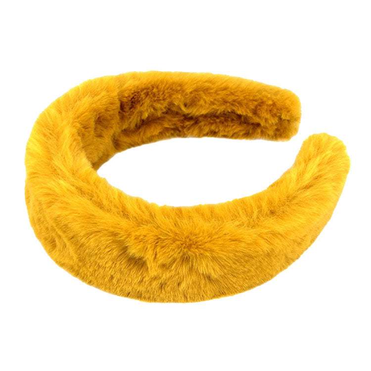 Trendy Solid Faux Fur Headband - Madeline Love - Flyclothing LLC