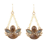 Tribecca Blue Abalone Black Smoky Quartz Golden Drop Earrings - Barse Jewelry
