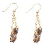 Tribecca Blue Abalone Black Smoky Quartz Golden Drop Earrings - Barse Jewelry