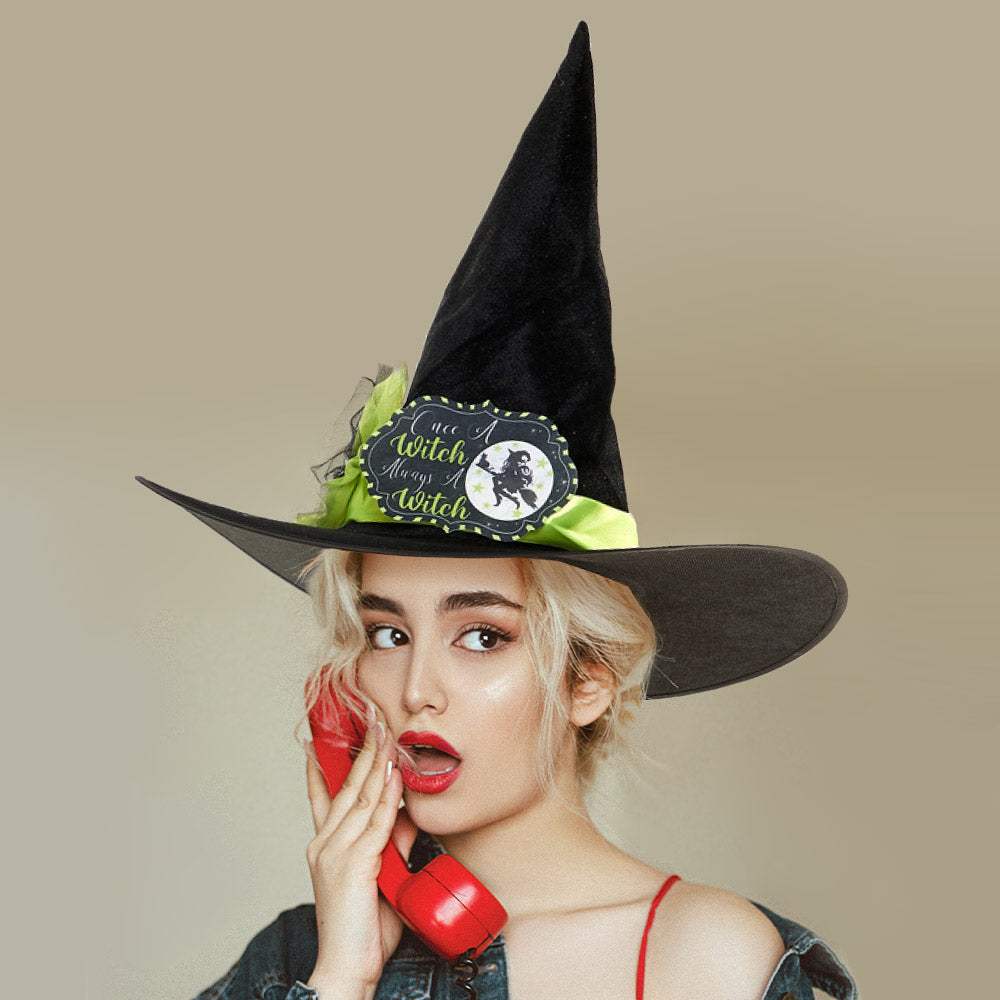Trick Or Treat Message Halloween Witch Hat - Madeline Love - Flyclothing LLC