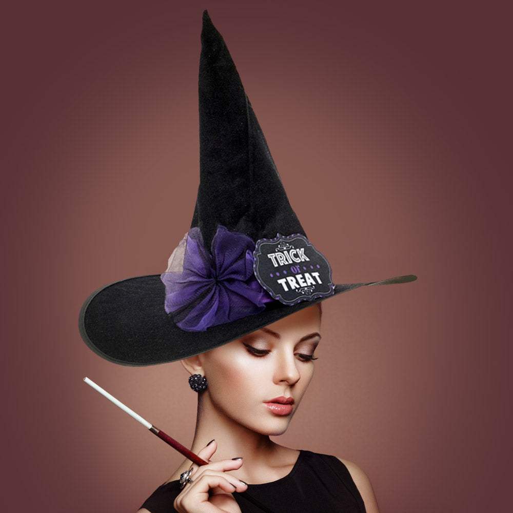 Trick Or Treat Message Halloween Witch Hat - Madeline Love - Flyclothing LLC