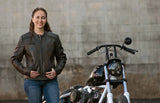 Trickster Womens Motorcycle Leather Jacket - First Manufacturing Company - Flyclothing LLC