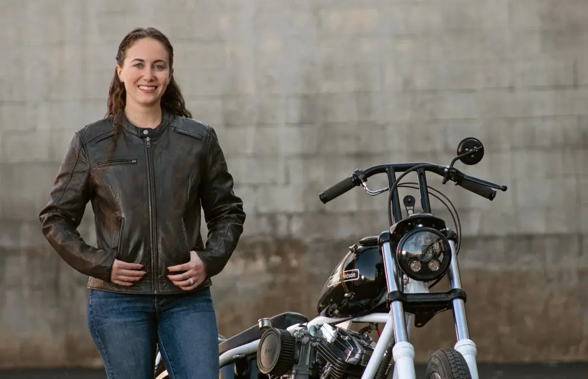 Trickster Womens Motorcycle Leather Jacket - First Manufacturing Company - Flyclothing LLC