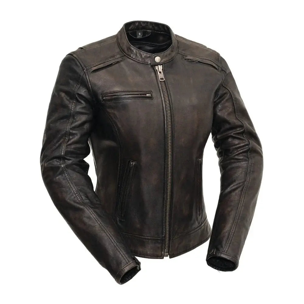 Trickster Womens Motorcycle Leather Jacket - First Manufacturing Company - Flyclothing LLC