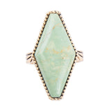 Trillion Green Turquoise Golden Ring - Barse Jewelry