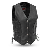 Trinity Women's Motorcycle Western Style Leather Vest - First Manufacturing Company - Flyclothing LLC