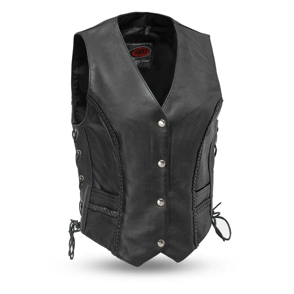 Trinity Women's Motorcycle Western Style Leather Vest - First Manufacturing Company - Flyclothing LLC