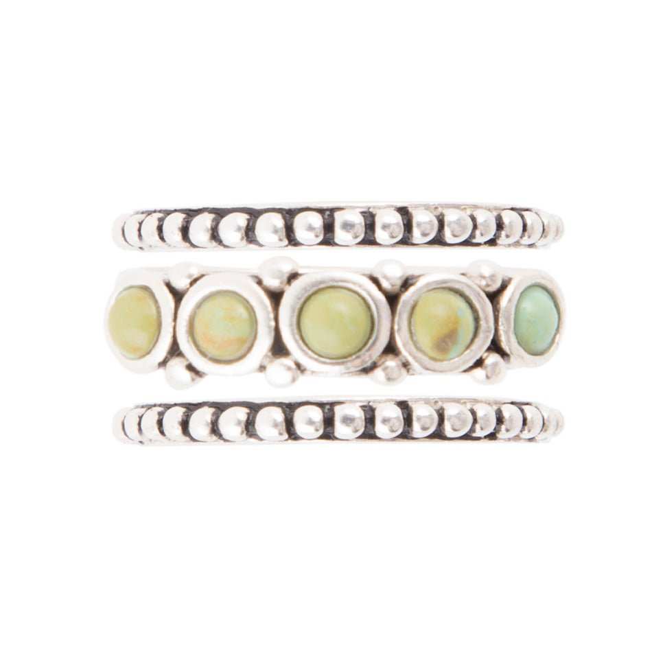 Triple Play Blue Turquoise and Sterling Silver Stack Ring - Barse Jewelry - Flyclothing LLC