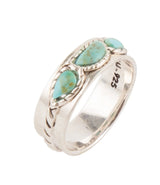 Triple Stone Simplicity Blue Turquoise and Sterling Silver Ring - Barse Jewelry - Flyclothing LLC