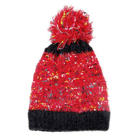 Trish Fuzzy Multi Color Sprinkles Pom Pom Beanie Hat - Madeline Love - Flyclothing LLC