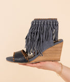 True Fringe Wedge in Denim - Naughty Monkey