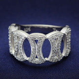 TS009 - Rhodium 925 Sterling Silver Ring with AAA Grade CZ in Clear - Alamode - Flyclothing LLC