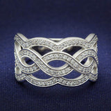 TS010 - Rhodium 925 Sterling Silver Ring with AAA Grade CZ in Clear - Alamode - Flyclothing LLC