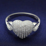 TS017 - Rhodium 925 Sterling Silver Ring with AAA Grade CZ in Clear - Alamode - Flyclothing LLC