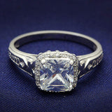 TS019 - Rhodium 925 Sterling Silver Ring with AAA Grade CZ in Clear - Alamode - Flyclothing LLC