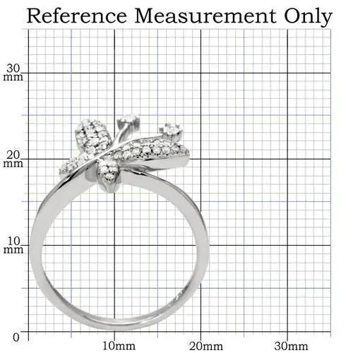 TS021 - Rhodium 925 Sterling Silver Ring with AAA Grade CZ in Clear - Alamode - Flyclothing LLC