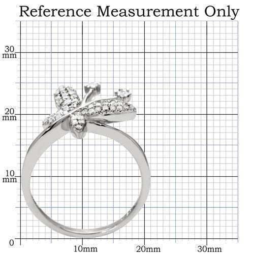TS021 - Rhodium 925 Sterling Silver Ring with AAA Grade CZ in Clear - Alamode - Flyclothing LLC